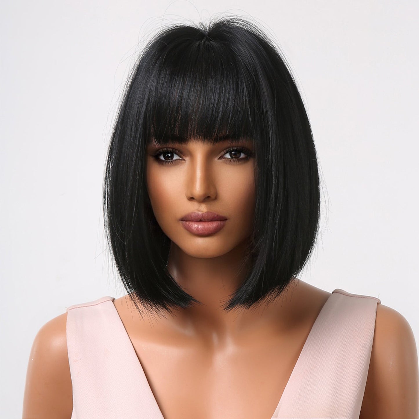 LC2049-1 10 inch Black Short Bob With Bangs for Women