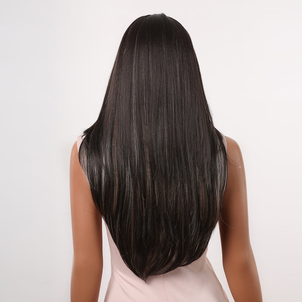 LC2066-1 24 inch Long Black ombre blonde Wigs for Women