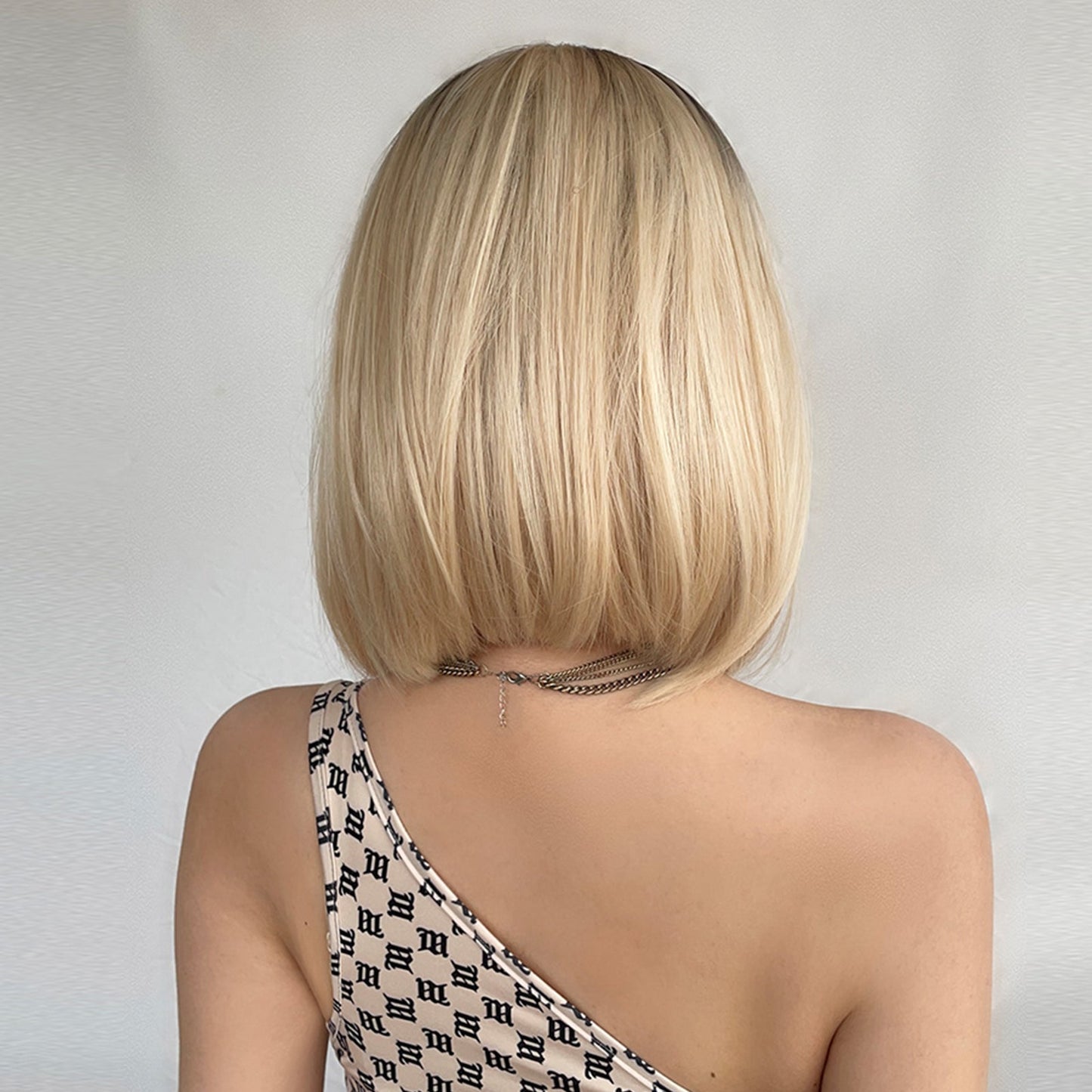 WL1049-1 14 Inch Brown Ombre Blonde Bob Wigs for Women