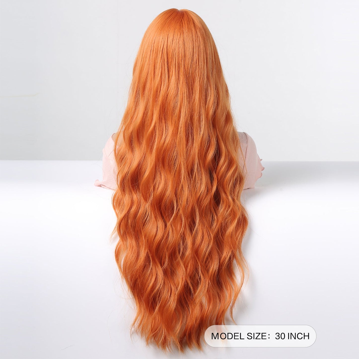 WL1115-2 26 Inch orange curly wigs with bangs wigs for Women