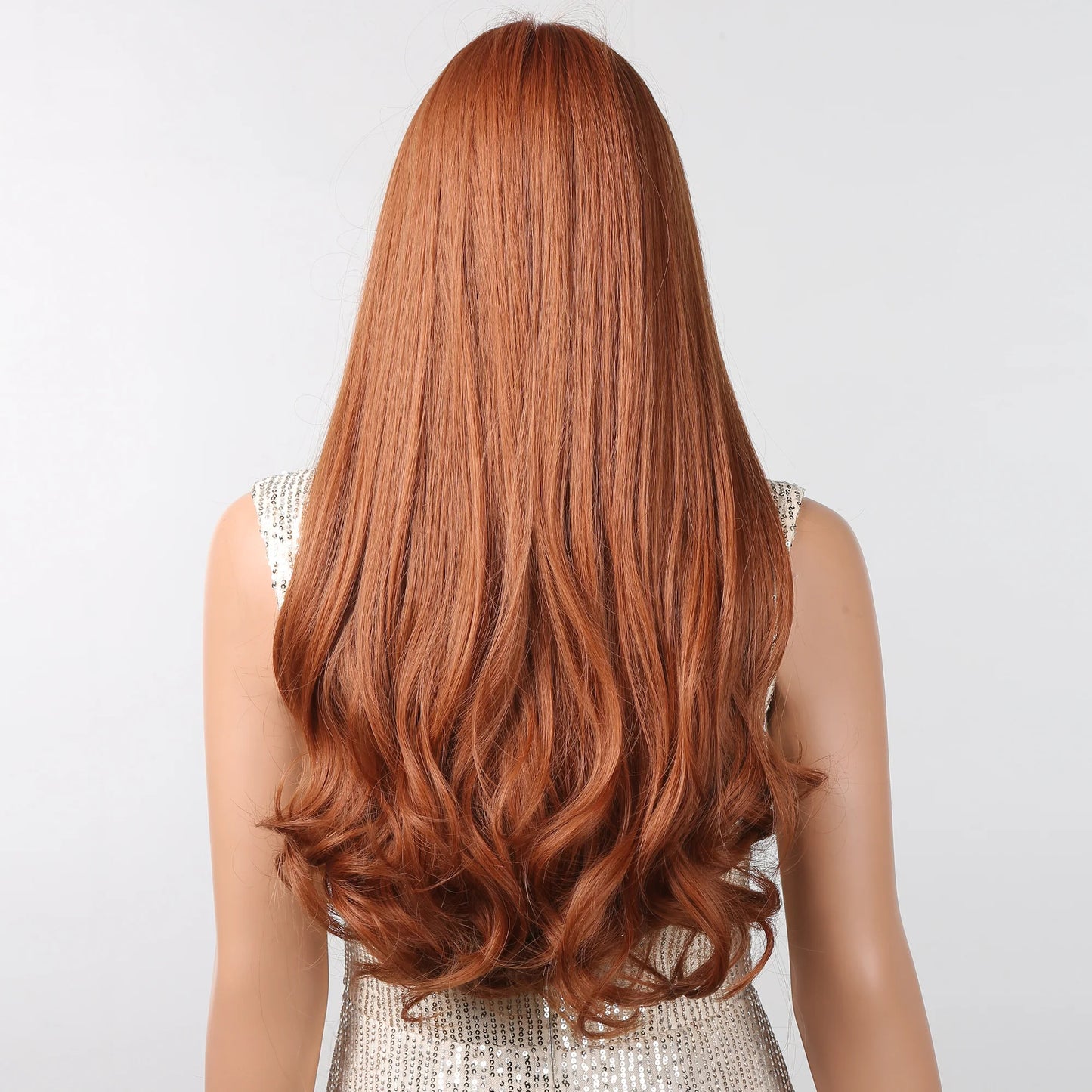 LC2098-1 30 inch light brown long curly wigs with bangs Wigs for Women