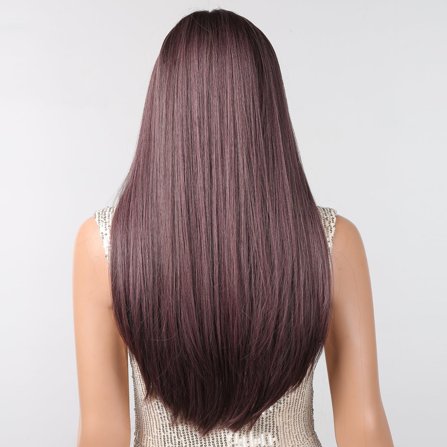 LC2096-4 26 Inches Long Brown Wigs with Bangs Synthetic Wigs Women's Wigs Daily Use Party or Cosplay Taking Photos