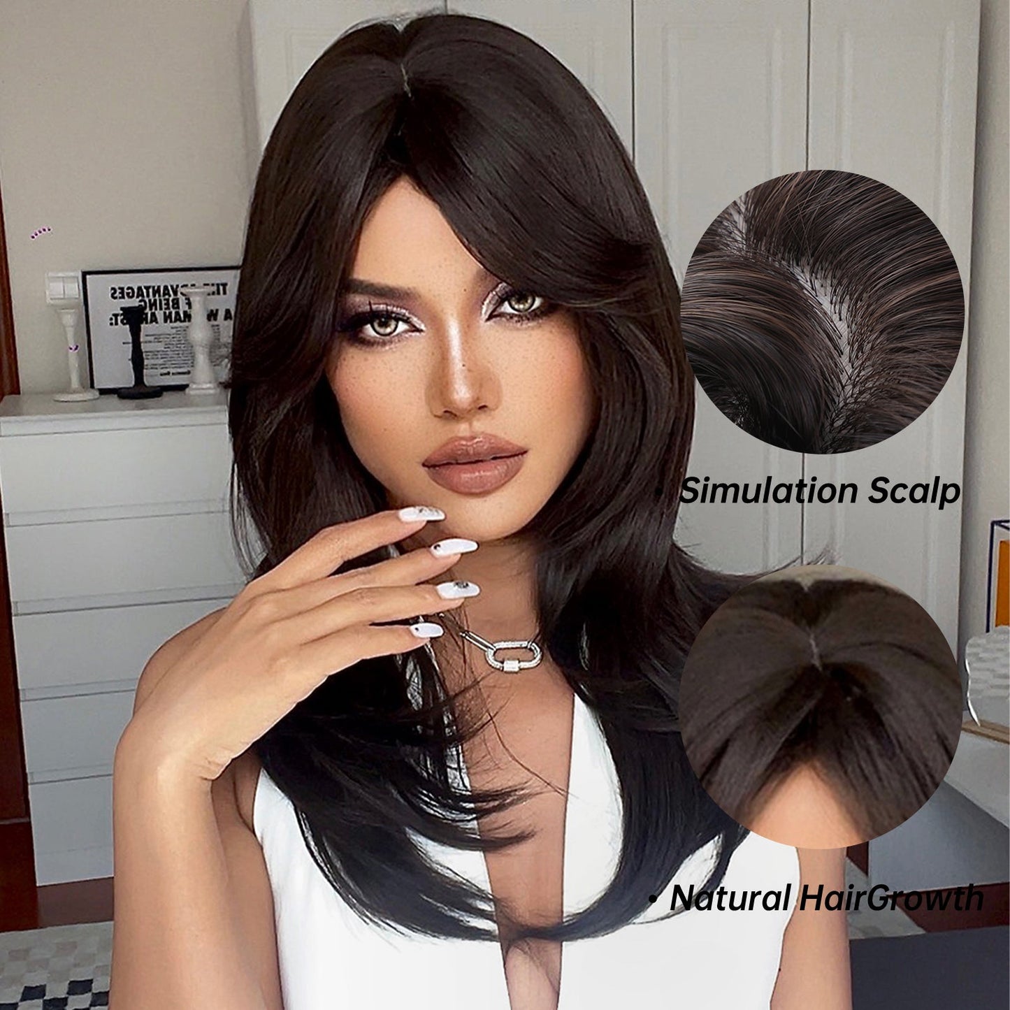 LC259-8 22 Inch Dark Brown Long hair for Women