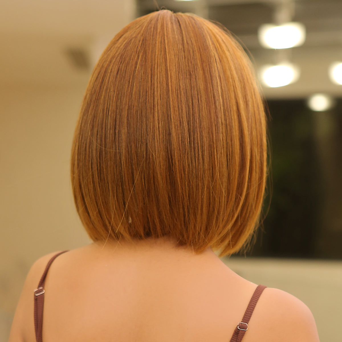 LC2071-2 14 Inch short straight bobo wigs blonde wigs with bangs wigs for women