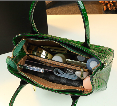 WB-0009/ Crocodile Embossed Leather Crossbody Bag