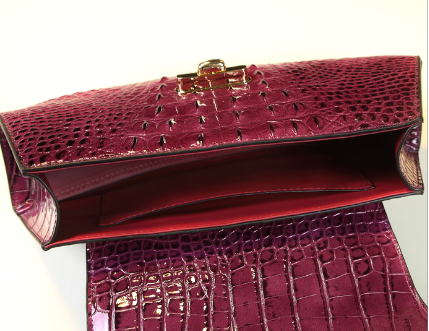 WB-0003/ Crocodile Embossed Leather Crossbody Bag