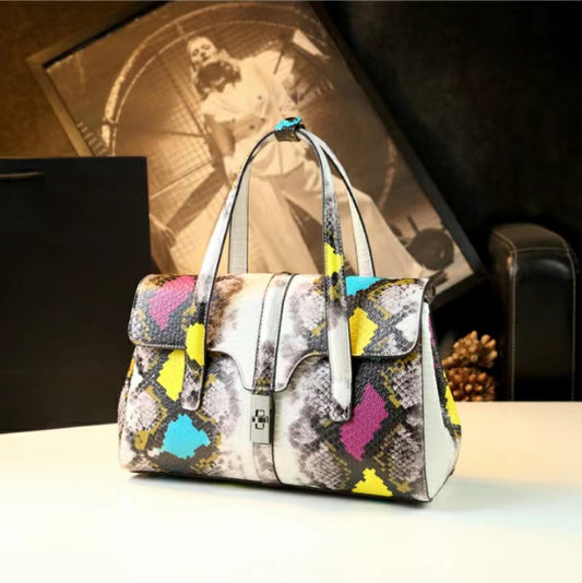 WB-0023/ Crocodile Embossed Leather Crossbody Bag