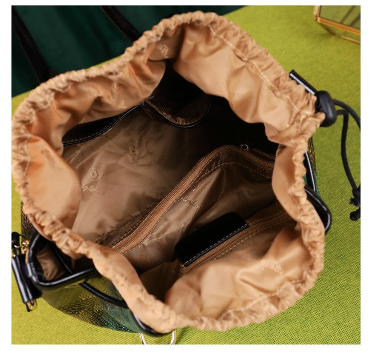 WB-0016/ Crocodile Embossed Leather Crossbody Bag