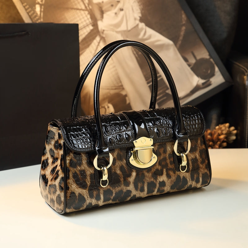 WB-0018/ Crocodile Embossed Leather Crossbody Bag