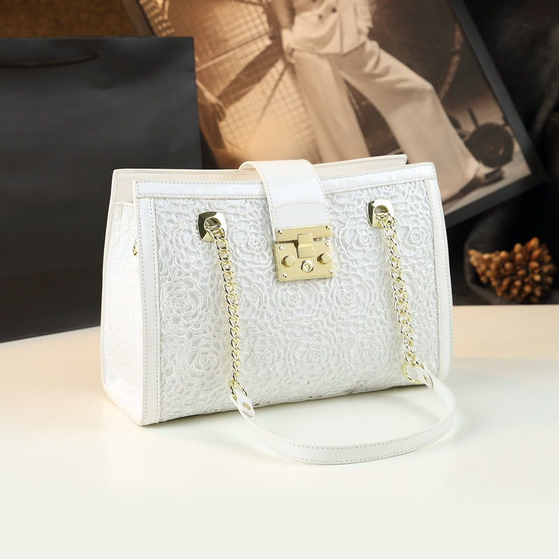WB-0002/ Crocodile Embossed Leather Crossbody Bag