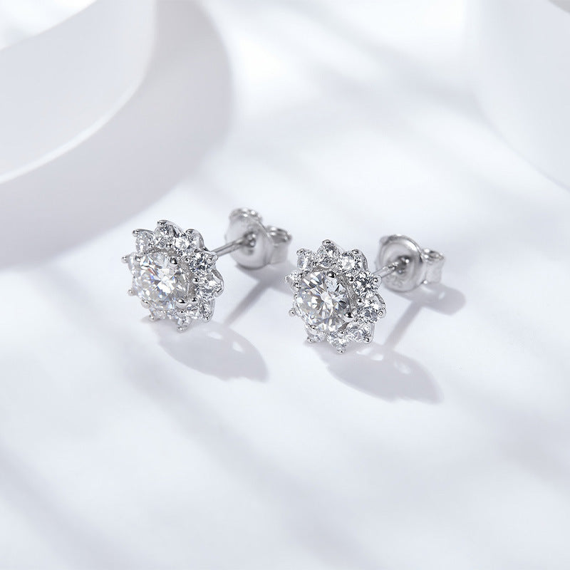 "FE-0002 5.2mm Round Brilliant Cut Moissanite Rings/ 925 Sterling Silver/ D Color Ideal Cut/ VVS1 Clarity/Best Anniversary Gift/ Suits Every Occasion"