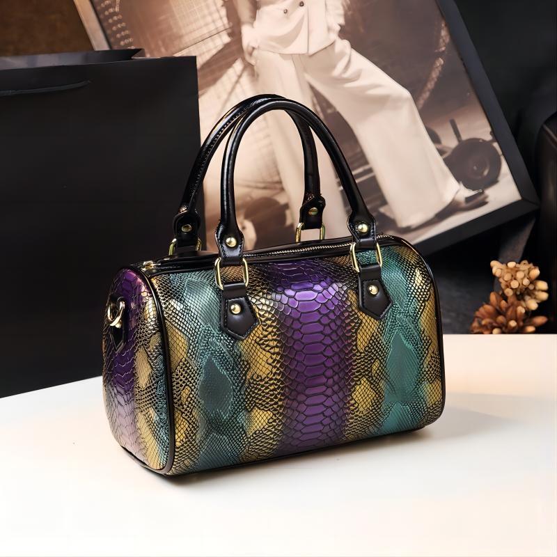 WB-0019/ Crocodile Embossed Leather Crossbody Bag