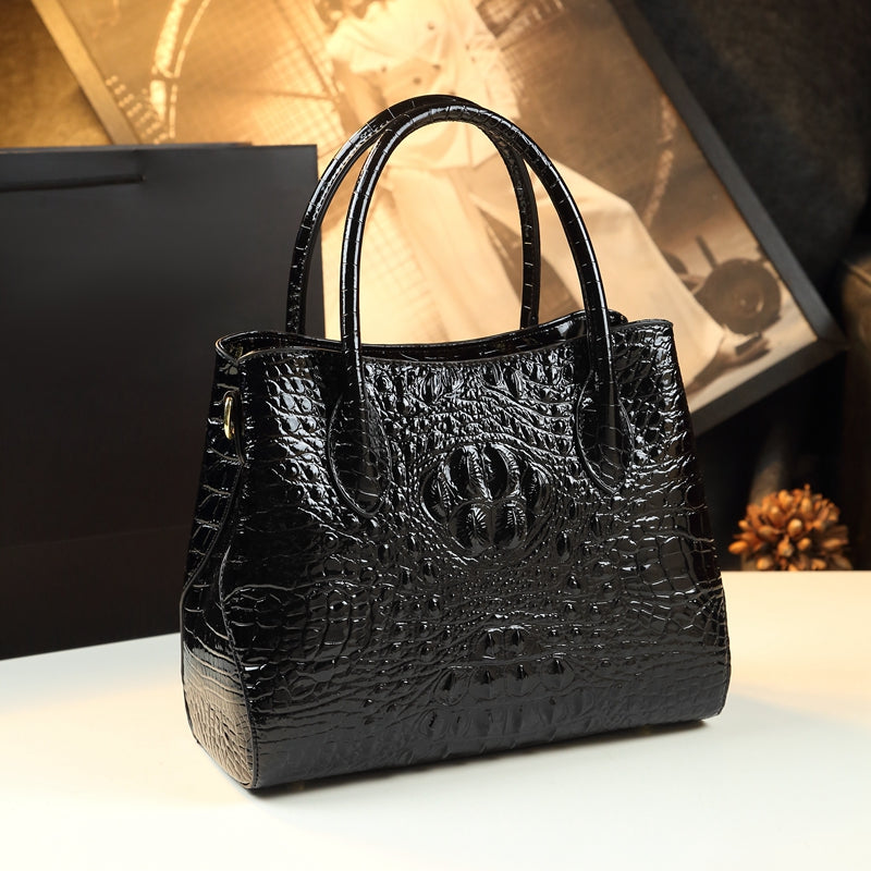 WB-0009/ Crocodile Embossed Leather Crossbody Bag