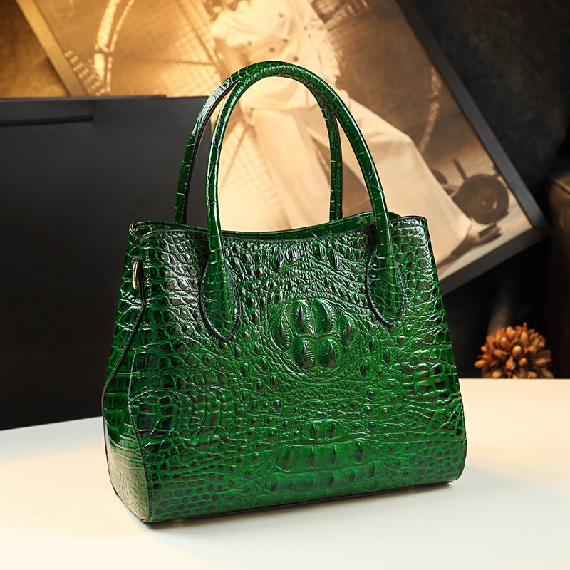 WB-0009/ Crocodile Embossed Leather Crossbody Bag