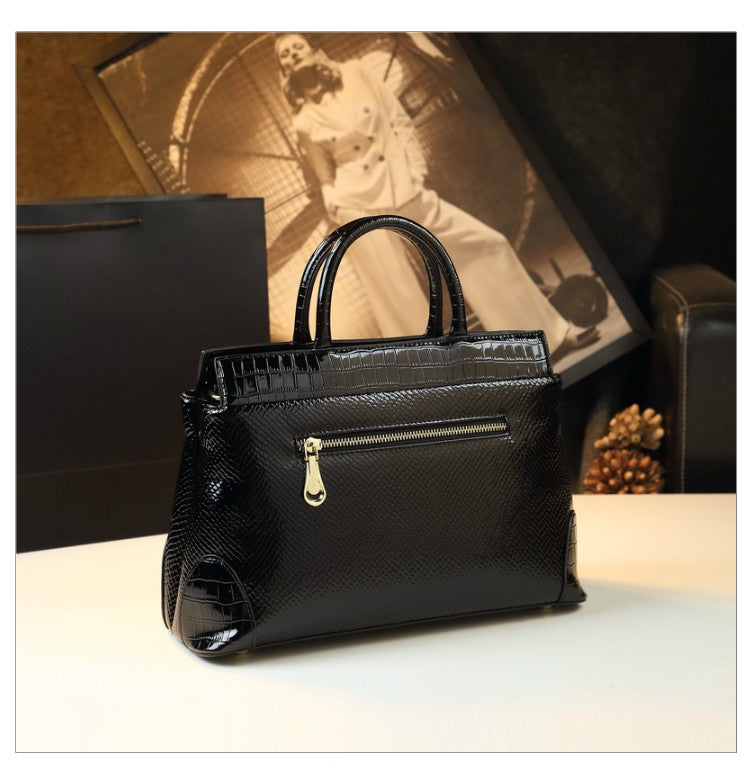 WB-0012/ Crocodile Embossed Leather Crossbody Bag