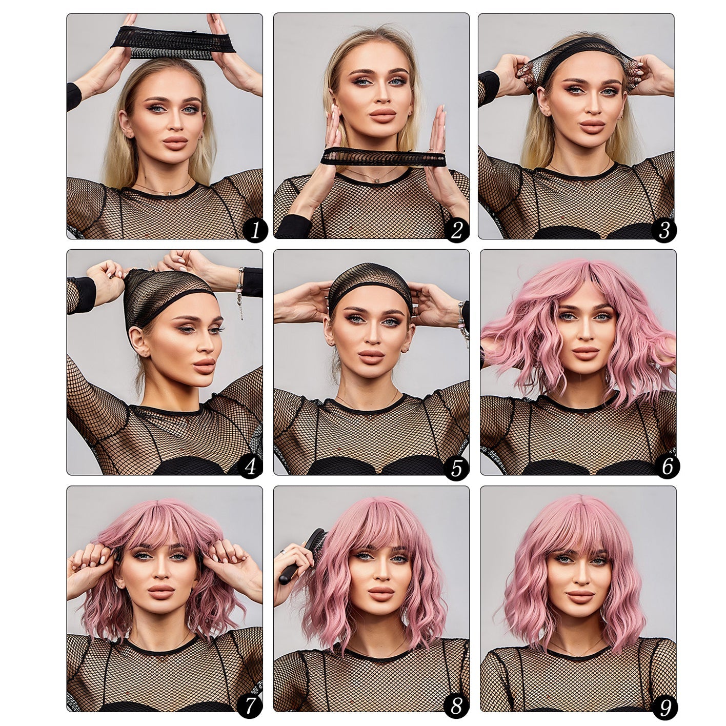 LC2065-1 8 Inches Short Black Wigs Pixie Cut Wigs for Women Daily or Cosplay Use