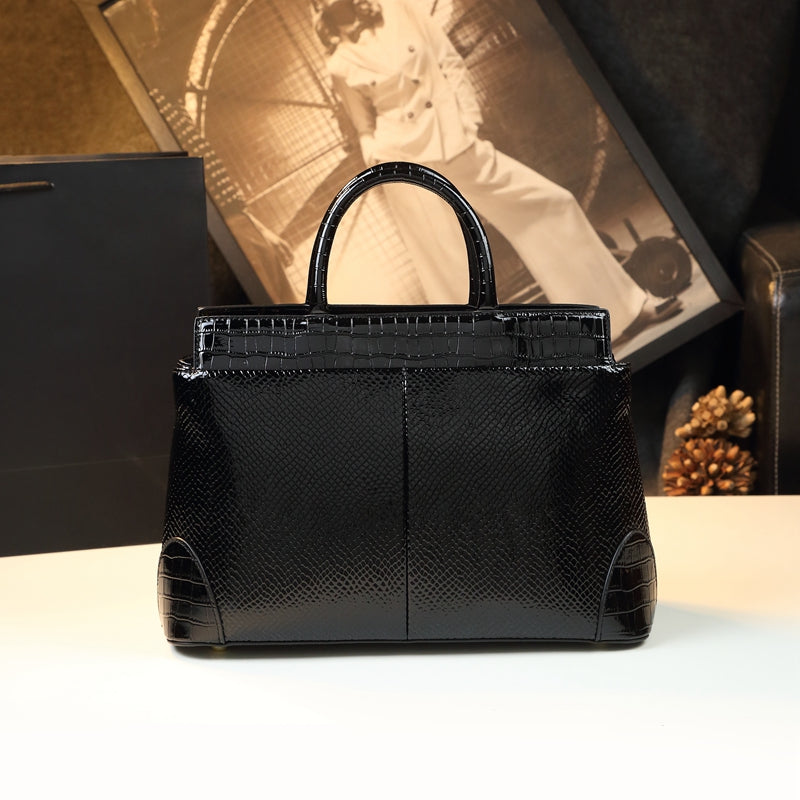 WB-0012/ Crocodile Embossed Leather Crossbody Bag