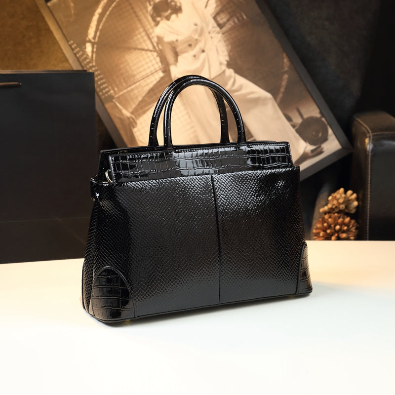 WB-0012/ Crocodile Embossed Leather Crossbody Bag