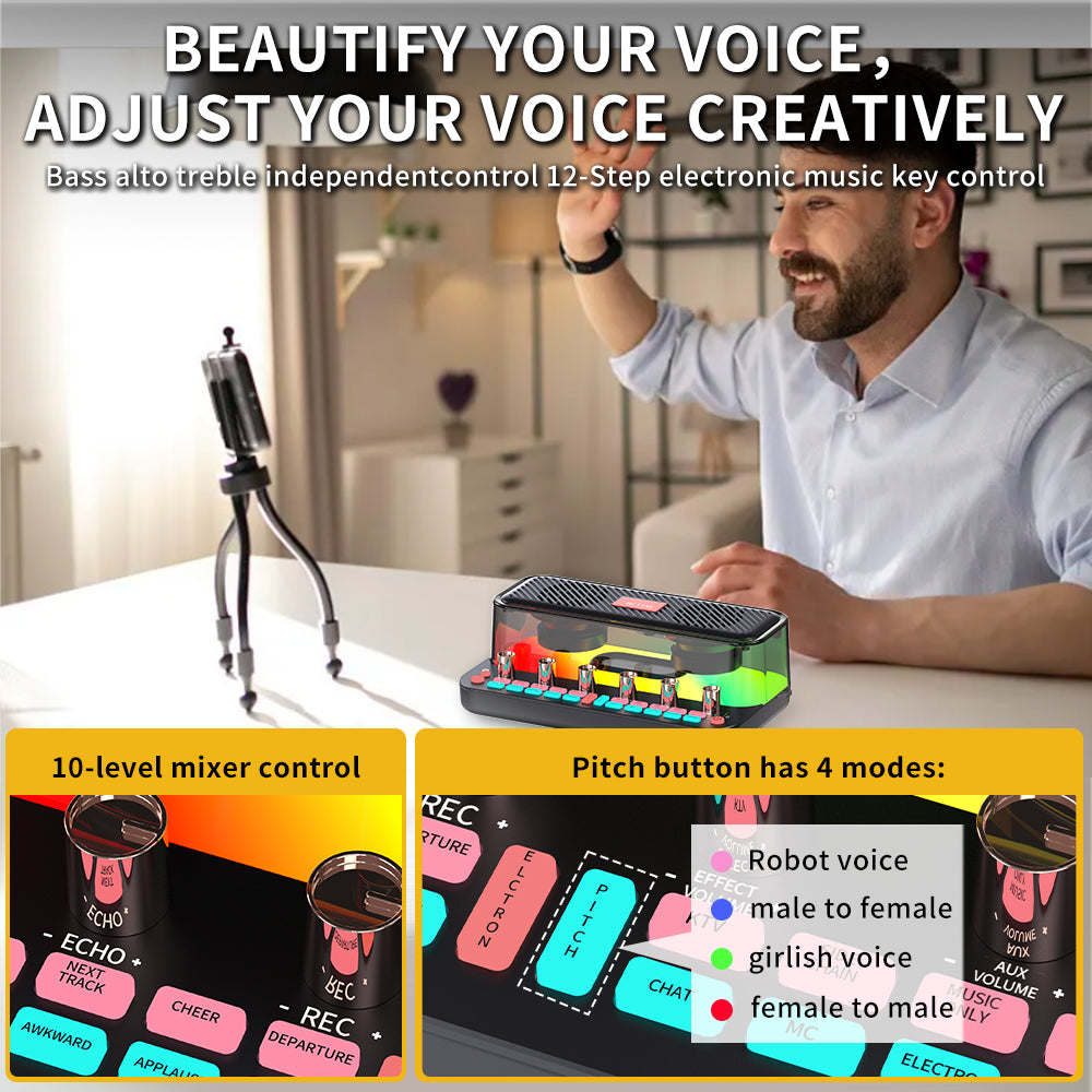 Podcast Equipment Bundle, Audio Interface Audio Mixer & Recording Accessories Podcast Kit with 3.5mm Microphone Perfect for Recording,Live Streaming,Gaming,Compatible with PC,Smartphone,Play Station